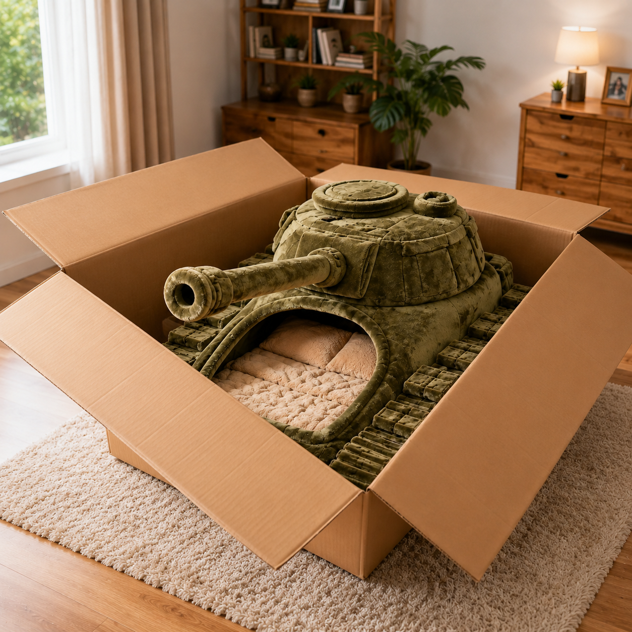 Commander Tank Plush Sleeping Bed