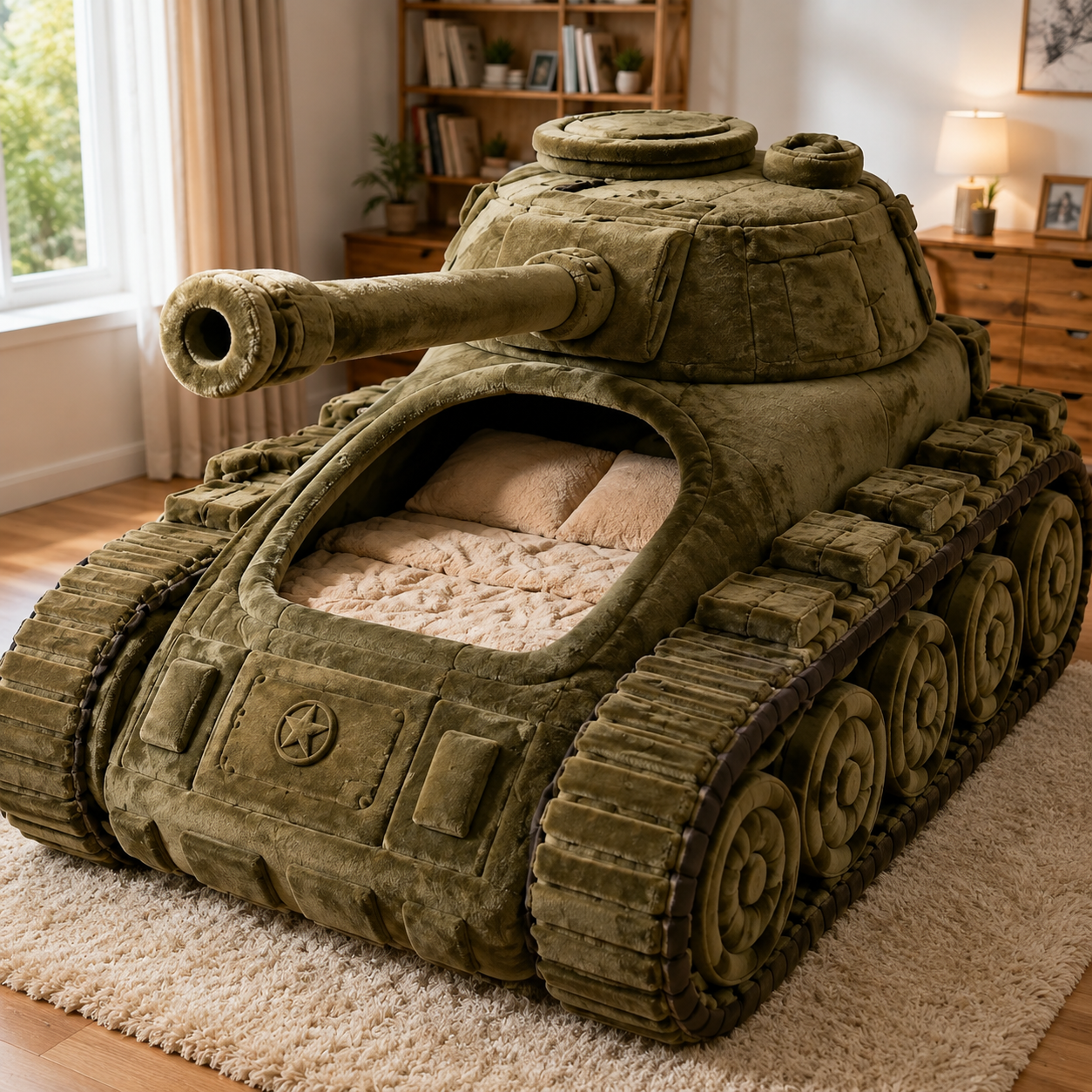 Commander Tank Plush Sleeping Bed