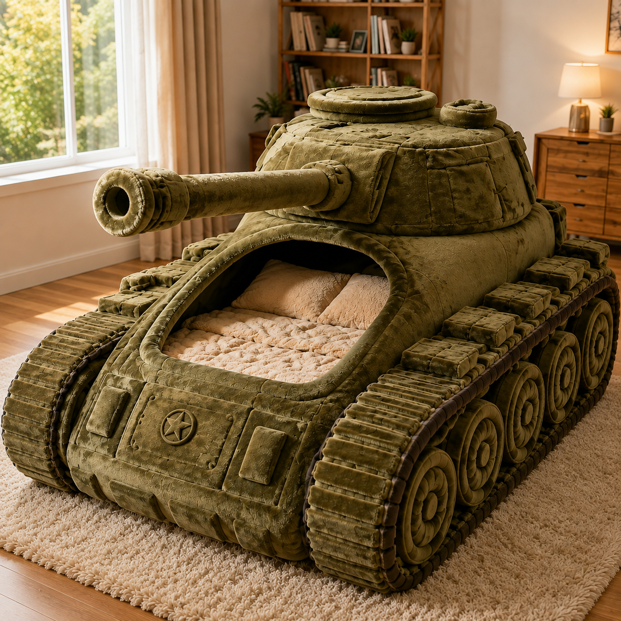 Commander Tank Plush Sleeping Bed