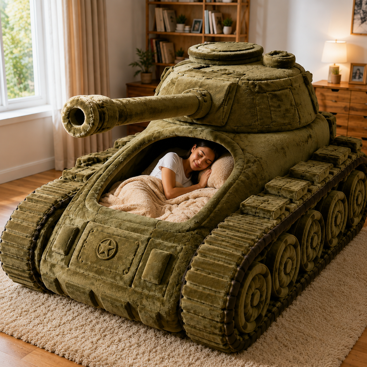 Commander Tank Plush Sleeping Bed