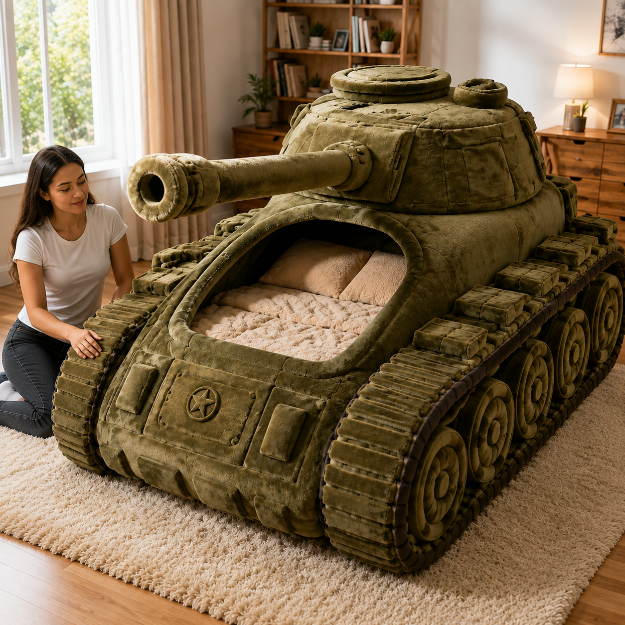 Commander Tank Plush Sleeping Bed