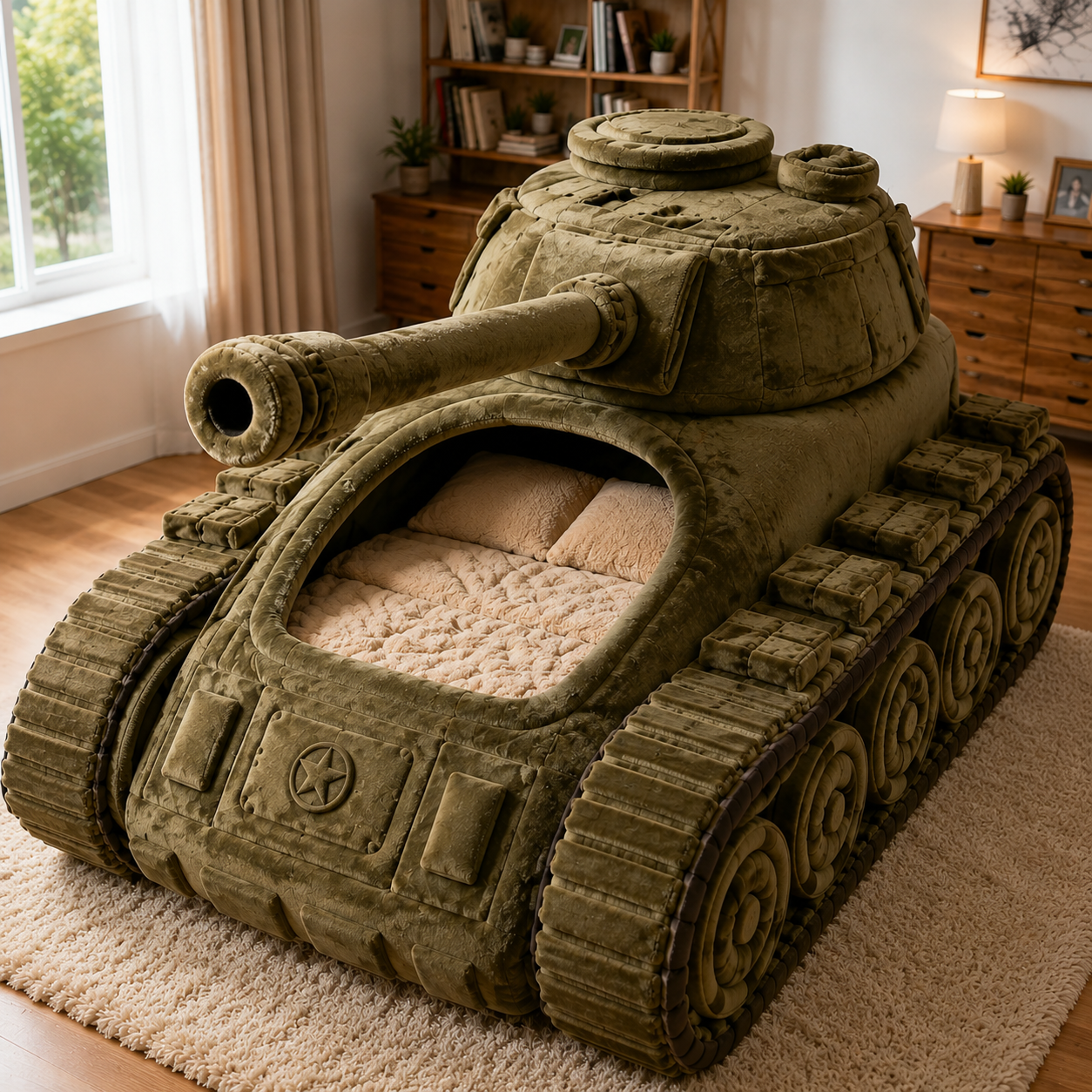 Commander Tank Plush Sleeping Bed