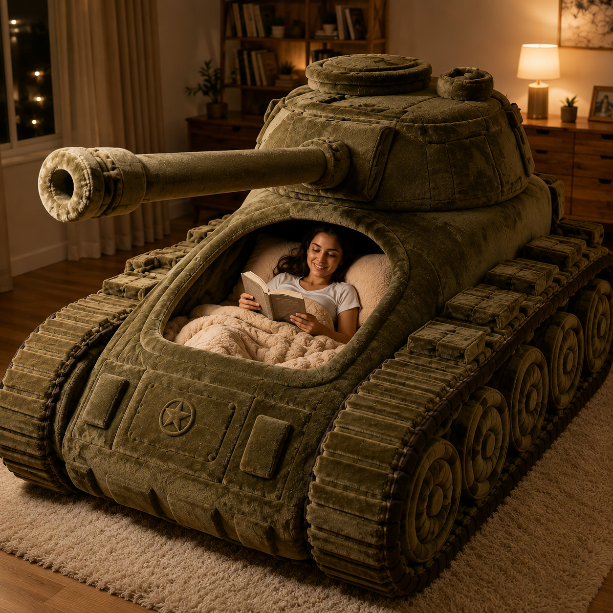 Commander Tank Plush Sleeping Bed